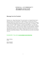 K E N D A L L II C O M M U N I T Y S n o w d e n O v e r l o o k DECEMBER  2012 Newsletter Message from the President