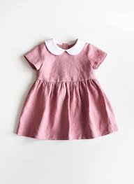 Baby Linen Dress Toddler Linen Dress Baby Girl Clothes Dusty Pink Baby Dress Peter Pan Collar White Collar Kids Linen Birthday Dress Pink Baby Dress Toddler Dress Girl Outfits
