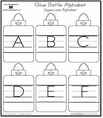 Glue Bottle Alphabet Uppercase A To Z Teacher Stuff Printable Pages And Worksheets Alphabet Glue Bottle