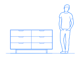 Deep, wide drawers are suited to storing folded clothing. Raleigh Wide Dresser Dimensions Drawings Dimensions Com