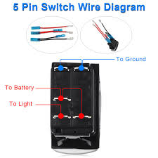 Features single pole.187 quick connect terminals fits standard panel cutout high inrush capability shallow base illuminated rocker switches. Amazon Com Waterwich Lighted Whip Illuminated Rocker Toggle Switch Waterproof Jumper Wires Set Dc 20a 12v 10a 24v 5pin On Off Spst Rocker Switch Auto Truck Boat Marine Rv Blue Industrial Scientific