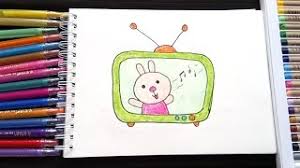 Divide the page into four halves with the help of a ruler. Teach Kids How To Draw Television In Easy Way Youtube