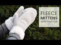 Cut close, but not all the way, to the stitch line. How To Make Fleece Mittens With Faux Fur Youtube
