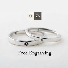 40% off vintage titanium steel zircon rome digital matching rings 0. Sterling Silver Adjustable Sun Moon Matching Rings Promise Etsy