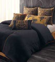 Black And Gold Bed In A Bag 9pc Luxury Bedding Set Bed In A Bag Comforter Sets Black Gold Damask Jacquard Accented Hc47440 190 Divabydesign Net Luxury Bedding Master Bedroom Luxury Bedding Bed Linens Luxury