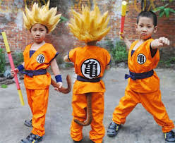 Dragon Ball Z Son Goku Super Saiyan Cosplay Costume Kids Uniform Coat Pant Tail Cosplay Do Goku Fantasias Para Dia Das Bruxas Fantasias Para Criancas