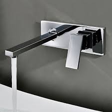 87 49 Bathroom Sink Faucet Standard Wall Mount Chrome Wall Mounted Two Holes Single Handle Two Holesbath Taps Bathroom Sink Taps Bathroom Faucets Wall Mounted Bathroom Sinks