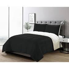 Harper Lane Ellis Micromink/ Sherpa 2-piece Comforter Set Black Twin