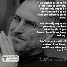 Steve Jobs Quote About Loving Your Job Work Motivational Quotes Steve Jobs Quotes Motivational Quotes