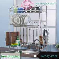 Target/kitchen & dining/stainless dish drainer (88)‎. 304 Stainless Steel Sink Dish Rack Kitchen Rack Shopee Philippines