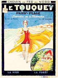 Anonyme Le Touquet Paris Plage Jardin De La Manche Chemin De Fer Du Nord Maquette Gouach Affiche De Voyage Vintage Touquet Paris Plage Boulogne Sur Mer