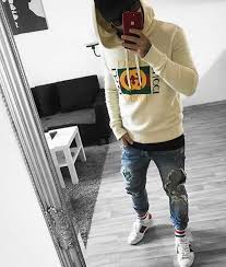 Pin By Darrin Brown On Streetwear Gucci Hoodie Hoodie Outfit Men Mens Streetwear