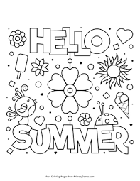 Make sure you have a program on your computer that can open one. Hello Summer Coloring Page Free Printable Pdf From Primarygames