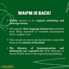 Moreover, the network has headquarters in kuching, which is the capital of the state sarawak, malaysia. Waifm Is An Iban Radio Station Owl Badger Research Facebook