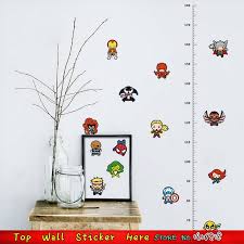 height measure growth chart wall stickers iron man avengers