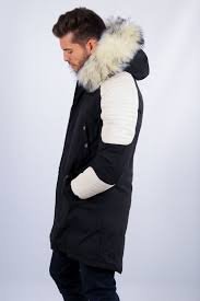 Découvrez les parkas homme sandro : Parka Homme Noir Et Blanc 831 Pas Cher Pour 84 90
