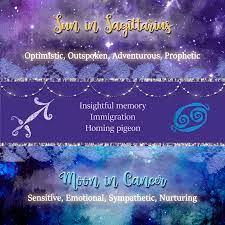 Born with the moon in cancer you are likely to have an innate need to nurture, support and protect. Sun In Sagittarius Moon In Cancer Auntie Moon