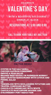 Make fun of these ads! Valentines Day Dining 2019 Gastronomic Salt Lake City