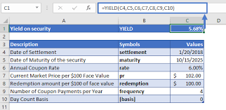 Yield Function Calc Bond Yield Excel Vba G Sheets Automate Excel