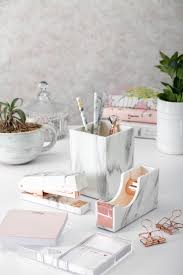 Marble Desk Organizer Set Gold Room Decor Work Desk Decor Rose Gold Room Decor