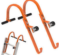 2 Pack Ladder Roof Hook with Wheel Heavy Duty Steel Ladder ...