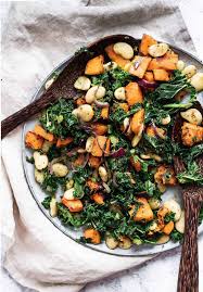 Butternut Squash Kale Butter Bean Pesto Salad Cupful Of Kale Winter Squash Recipes Pesto Salad Squash Recipes