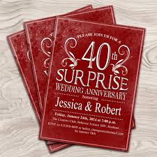 Surprise 40th Wedding Anniversary Digital By Thestardustfactory 10 00 40th Wedding Anniversary Wedding Anniversary Invitations Anniversary Invitations