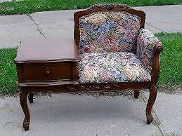 Sold sold sold original stag telephone table in 'downing street' with pink velvet seat. Estate Sale Vintage 1950s Walnut Wood Tapestry Chair Telephone Table Gossip Seat 499649268