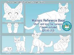 Warriors Reference Sheet Base Feline & Cat Lineart Base - Etsy UK