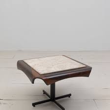Travertine And Wood Side Table Designed In The 1960 S By Jorge Zalszupin Available At Espasso Made In Curved Ply Side Table Wood Side Table Design Side Table