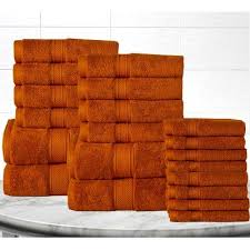 Maybe you would like to learn more about one of these? Alwyn Home Soft And Luxurious Cotton 20 Piece Towel Set Color Towel Set Orange Bathroom Rug Burnt Orange Bathroom Rugs