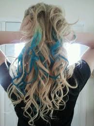 partial blonde to blue ombre
