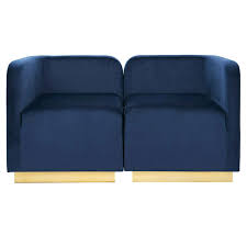 Maximalist Modern Corner Chair With Gold Base Navy Blue At Home Corner Chair Corner Chair Bedroom Linen Dining Chairs