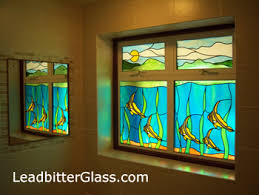 Various themes have been created in stained glass since before 1065 ad, through the victorian era, and into the modern day, from religious murals to decorative flowers. Ocean Scene Bathroom Window Luton