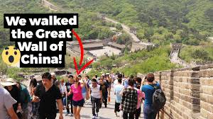 The walls were made of board edges, which were smeared with grit and soil in between. We Walked The Great Wall Of China Can T Believe How Long It Is Youtube