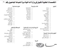أن يكون المتقدم سعودي الأصل والمنشأ. Ø¬Ø°Ø§Ø¨ Ø§Ù„ØªØ®ØµØµØ§Øª Ø§Ù„Ù…Ø·Ù„ÙˆØ¨Ø© ÙÙŠ ÙƒÙ„ÙŠØ© Ø§Ù„Ù…Ù„Ùƒ ÙÙ‡Ø¯ Ø§Ù„Ø§Ù…Ù†ÙŠØ© 1438 Alltechmedia Net