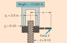 SOLVED] A screw jack with a 1-in. double-thread Acme screw ...