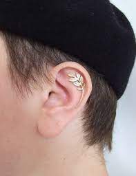 Silber Vergoldeten Blattern Knorpelohrring Gold Etsy Helix Piercing Jewelry Piercing Jewelry Gold Cartilage Earrings