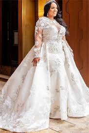 All about beauty inspiration with title plus size mermaid wedding dresses with sleeves. Long Sleeves Mermaid Lace Appliques Wedding Dresses Chic Detachable Plus Size Bridal Dresses Suzhoufashion