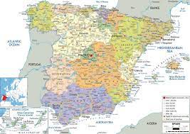 Karta över spanien från google maps med vägkarta och satellitkarta. Spaniens Granser Pa Kartan Detaljerad Karta Over Spanien Pa Ryska
