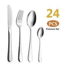 Velaze 24 Teiliges Besteckset Aus Edelstahl 18 10 Premium Besteck Fur 6 Personen Inklusive Essloff Besteck Set Besteck Geschirr
