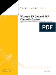 Promega Wizard Sv Gel And Pcr Clean Up System Pdf Gel Electrophoresis Agarose Gel Electrophoresis