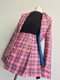 Black And White Plaid Blazer And Skirt Set Clueless Cher X Dionne Inspired Tartan Pleated Skirt Blazer Suit Set Red Size 12 Clueless Outfits Tartan Pleated Skirt Fashion