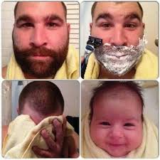 He is 11 months now and you can hardly see it. Beard Baby Face Meme