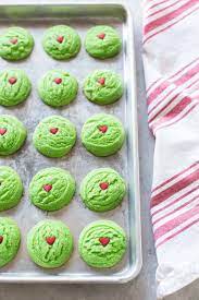 This cookie dough is obscenely easy to make but note that it requires refrigeration before baking. Grinch Cookies Dairy Free Simply Whisked