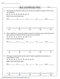 A box and whisker plot shows the minimum value, first quartile, median, third quartile and maximum value of a data set. Box And Whisker Plot Worksheets