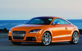 Audi car silver car sport car. Wallpaper Audi Tt Coupe Orange Color 1920x1080 Full Hd 2k Picture Image
