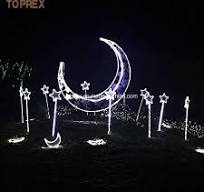 Outdoor LED Ramadan Decoration Moon 3D Motif Lights
