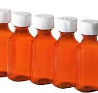 Plastic Amber Liquid Medicine Bottles with Child Resistant Caps 8 oz Pack  of 5 Oval Pharmaceutical Prescription Dispensing Bottle with Safety lids -  ...