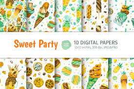 Download 370,134 fabric flower seamless texture stock illustrations, vectors & clipart for free or amazingly low rates! Watercolor Seamless Patterns Sweets Clipart Candy Clipart Ice Cream Clipart Cupcakes Clipart In Patterns On Yellow Images Creative Store